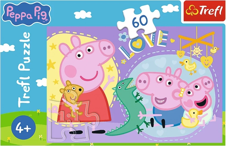 puslespil 60 brikker lykkeligt smågrise – Peppa Pig