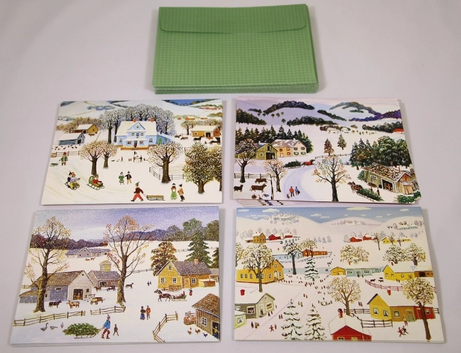 Christmas Folk Art Postcard Box by Konstantin Rodko