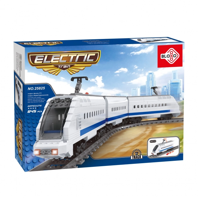 High-Speed Train Building Set with Tracks