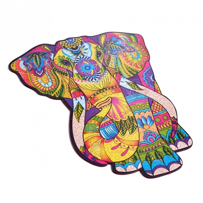 Colorful Wooden Elephant Puzzle