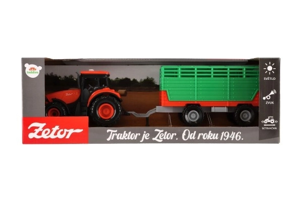 Farm Tractor with Trailer and Lights