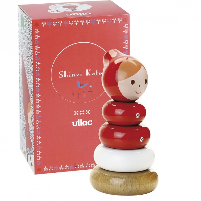 Red Riding Hood Wooden Stacking Tower by Vilac