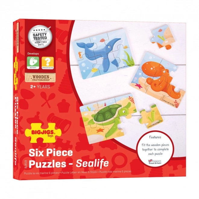 Bigjigs Toys Wooden Ocean Animal Puzzles