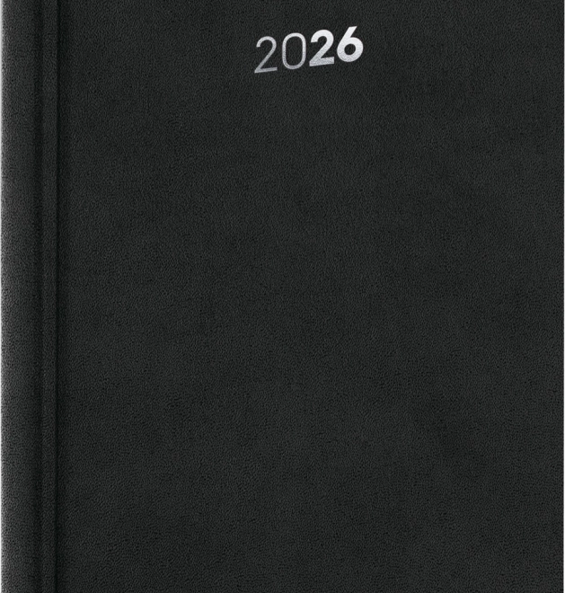 Napi napló NOTIQUE Balakon 2026, fekete, 15 x 21 cm