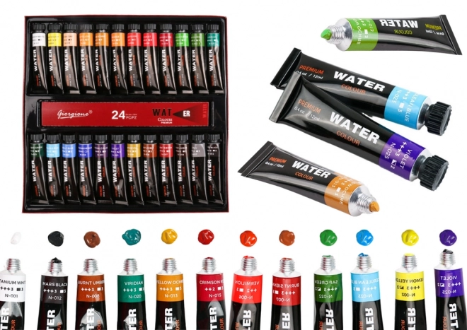 Acrylic Paint Set in Tubes 24 Colors