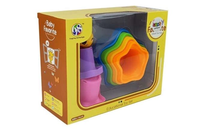 Rainbow Stacking Cups Tower for Babies