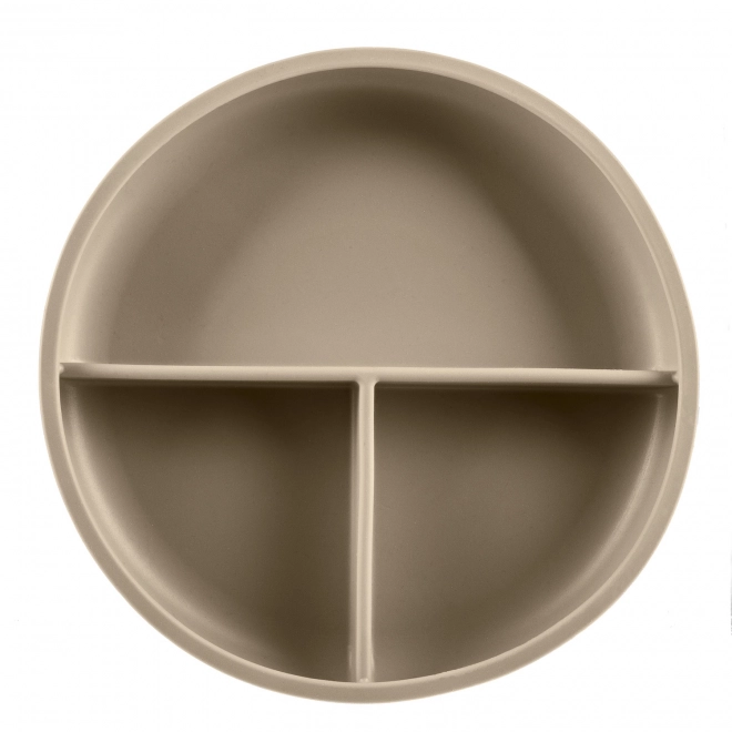 Silicone Divided Suction Plate Sand Beige