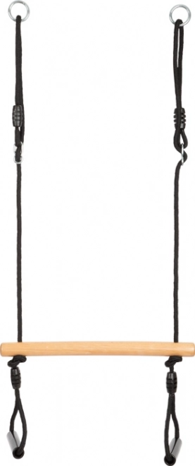 Small Foot Trapeze Swing with Gymnastic Rings Black Line