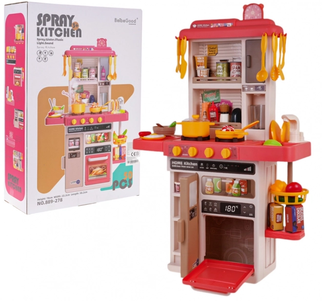 interactive kids kitchen set with lights, sound and water