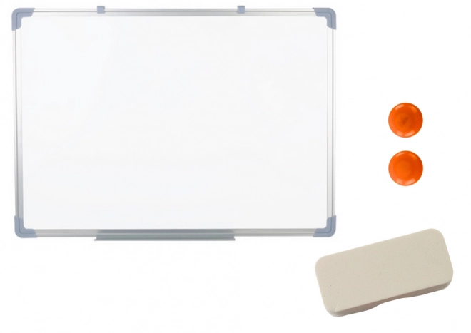 Dry Erase Magnetic Whiteboard with Sponge and Magnets 45x60 cm