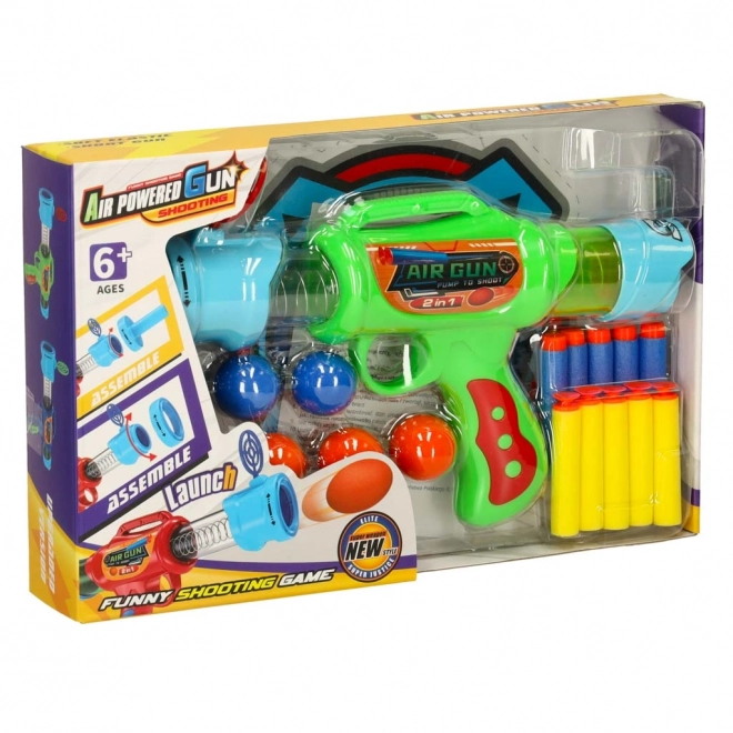 2-in-1 Toy Gun with Foam Bullets