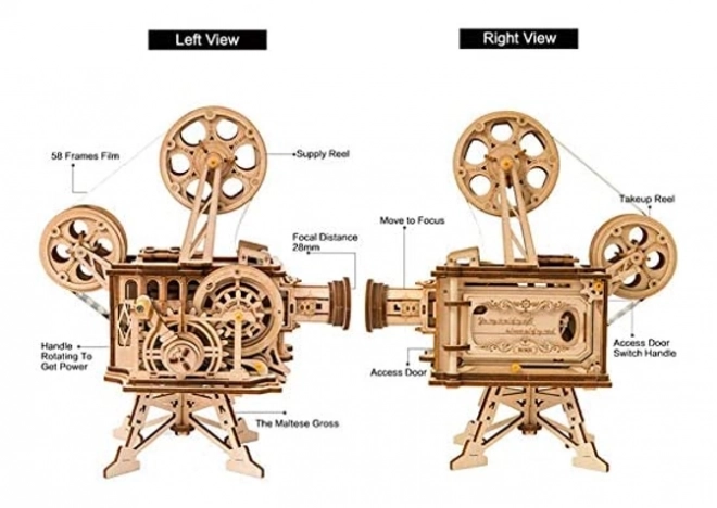 Rokr 3D Wooden Puzzle Mechanical Movie Projector