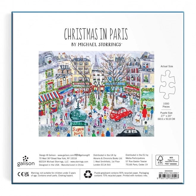 Galison Foil Puzzle Michael Storrings Christmas in Paris