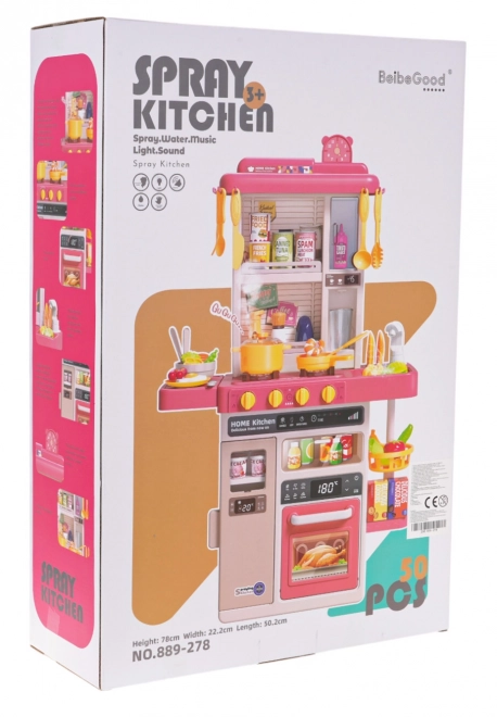 interactive kids kitchen set with lights, sound and water