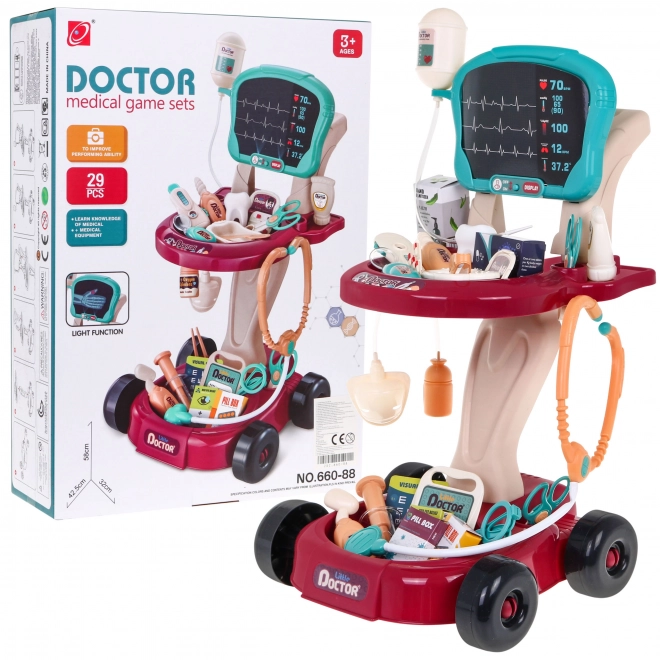 Children's Medical Set Trolley with X-ray Panel