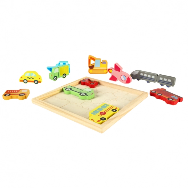 Wooden Educational Puzzle Shape Sorter Vehicles