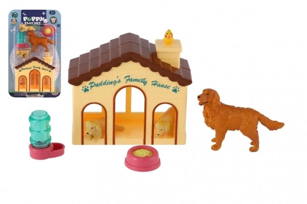 Toy Dog Set with House and Accessories