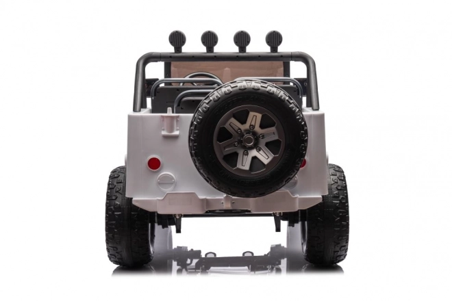 Battery-Powered White 4x4 Ride-On Car