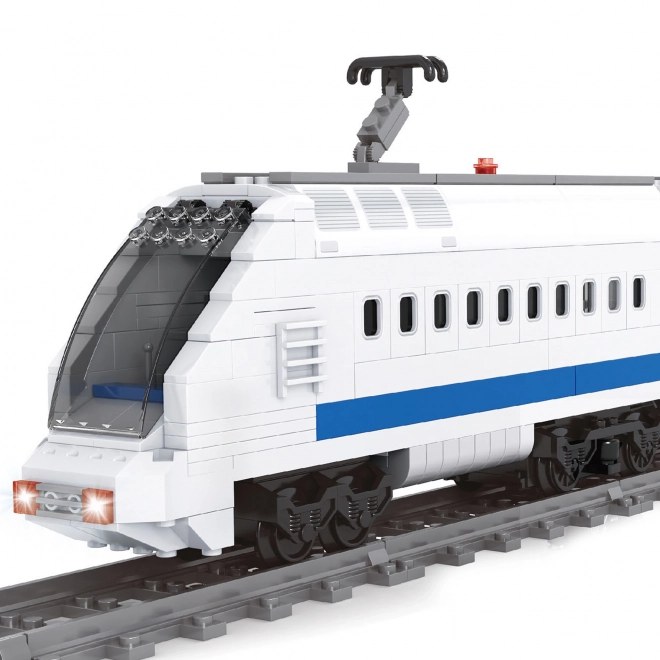 High-Speed Train Building Set with Tracks