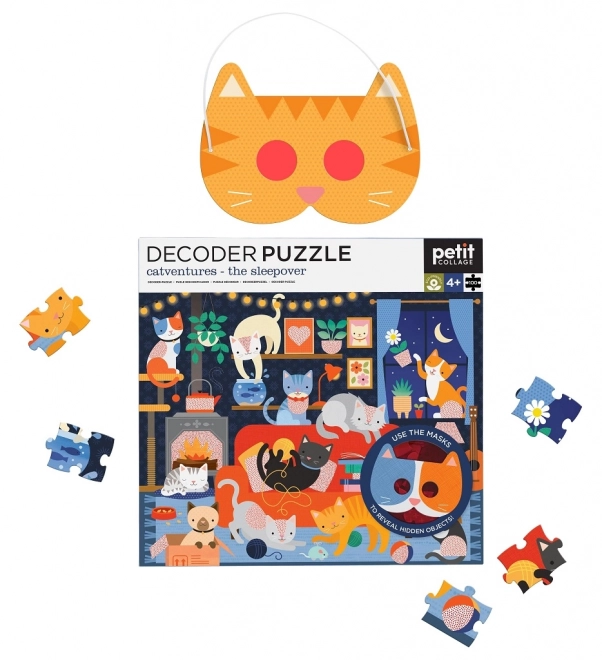 Puzzle Cats with 3D Glasses