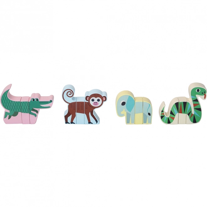 Vilac wooden magnetic jungle animal puzzle