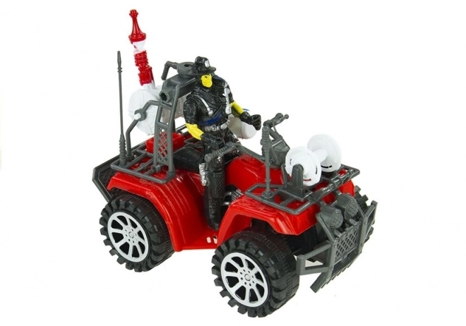 Grande set Stazione dei pompieri con casco e quad