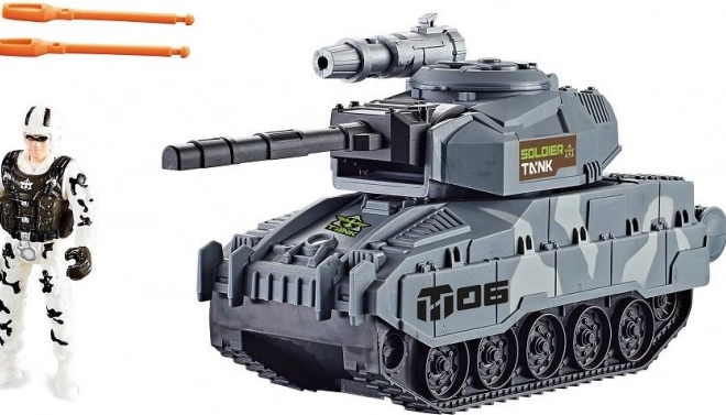 Tank with Military Figure and Functional Artillery