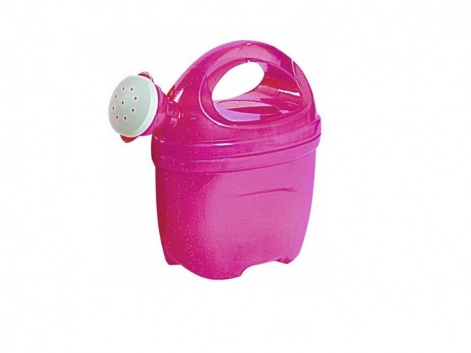 Transparent Pink Watering Can with Glitter