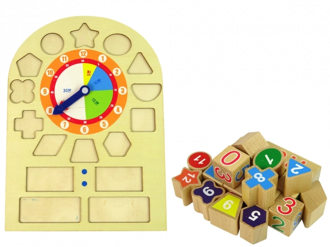 Wooden Educational Clock Shape Sorter