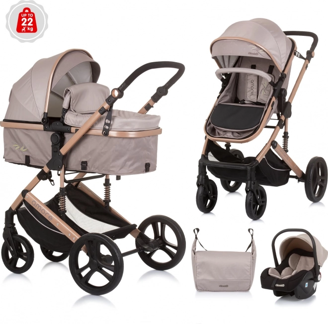 Chipolino stroller Amore 2-in-1 Jungle – Macadamia