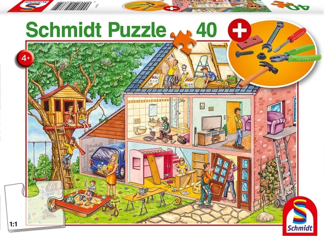 Schmidt Busy Craftsmen Puzzle with Kids Tools - 40 Pieces