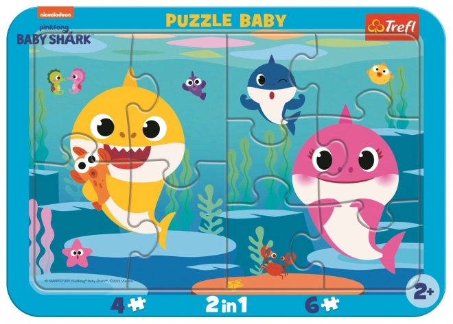 Trefl Baby Puzzle Baby Shark Happy Sharks 2in1