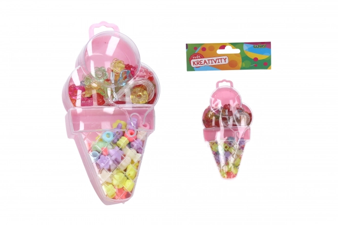 Ice Cream Bead Set with String