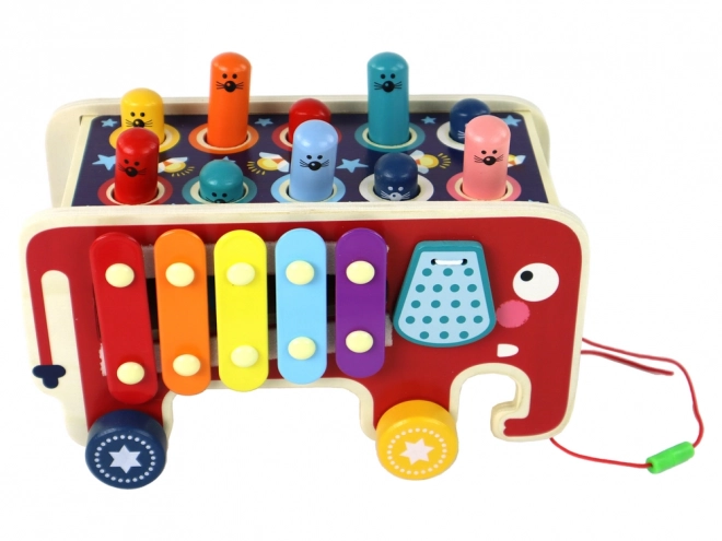 Wooden Skill Game for Children Whac-a-Mole with Xylophone