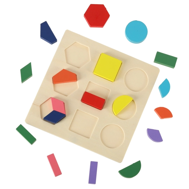 Wooden Educational Puzzle with Geometric Shapes