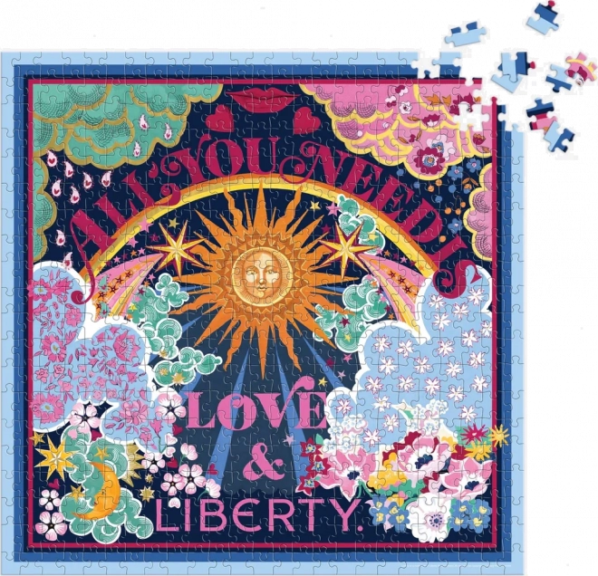 Galison Square Puzzle Liberty: All You Need Is Love 500 Pieces