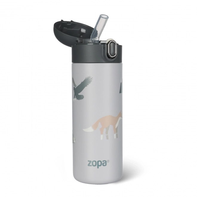 Insulated Water Bottle with Straw 400 ml Mountains