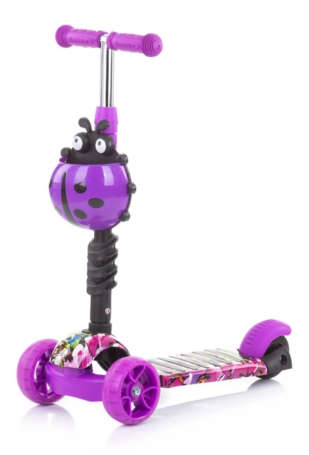 Chipolino Scooter with Parent Handle Kiddy Evo 3-in-1 Ocean – Purple Graffiti