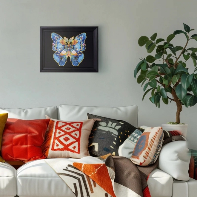 Drevené puzzle Motýľ Morpho Helena
