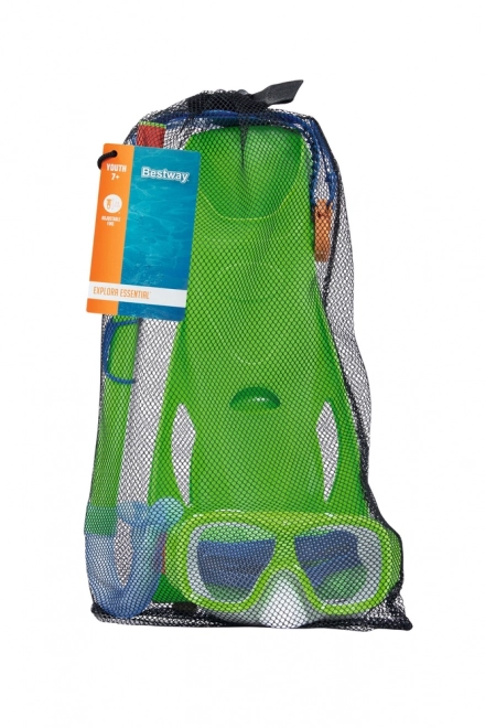 Šnorchlovací set Explora Essential pre mládež – Zelený