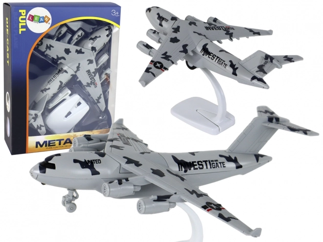 Gray Military Model Airplane with Sound and Light Effects