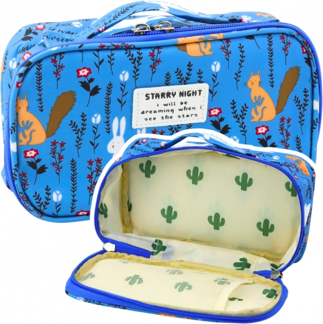 Školní etui met organizer - blauw