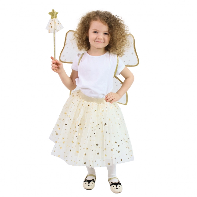 Golden Fairy Tutu Costume with Wand and Wings