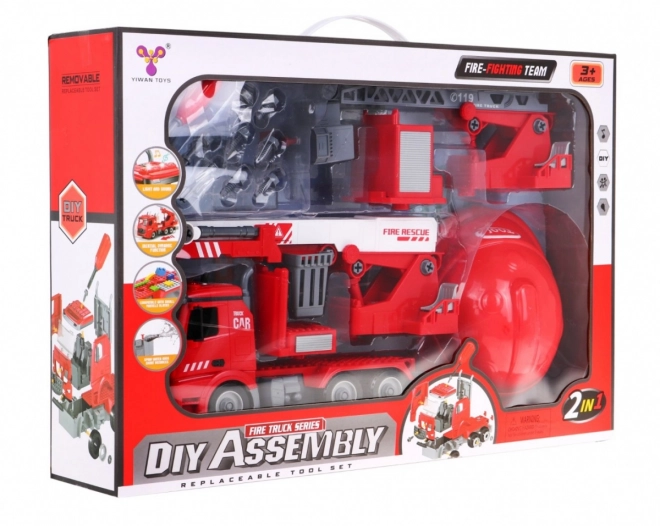 Fire Truck Toy with Helmet Set