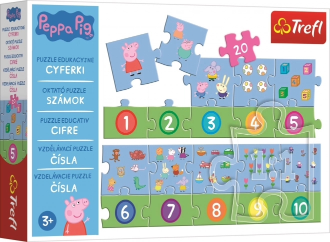 Educational Numbers Puzzle Peppa Pig 20 Pieces