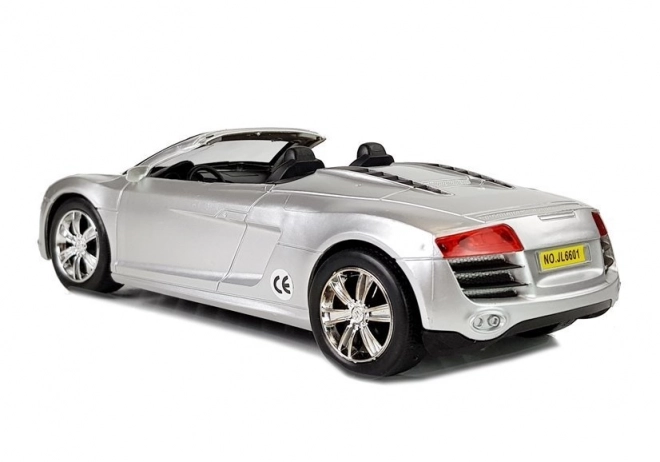 Friction-powered Convertible Toy Car Silver 1:18