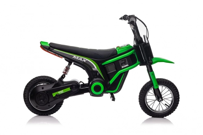 Green Battery-Powered Motocross Bike