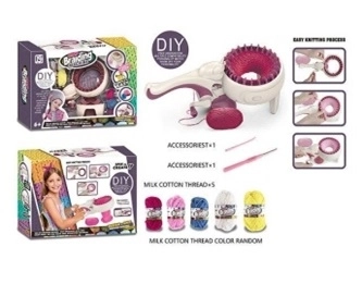 Knitting Machine Set with Yarn and Accessories