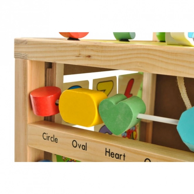 Wooden Push Walker and Educational Cube for Kids