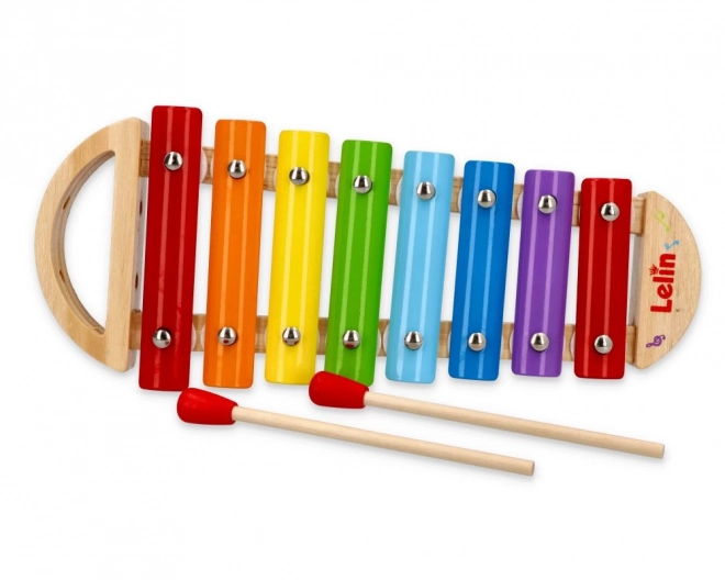 Metal Xylophone in Wooden Frame